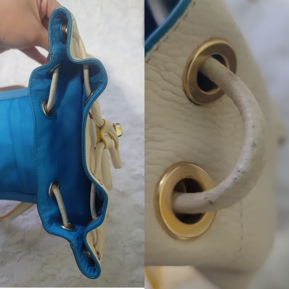 Coach Mini Turnlock Backpack White Leather With Colorblock Edge - Picture 13 of 13